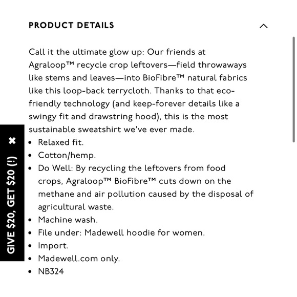 Madewell Re)sourced BioFibre™ Hoodie Sweatshirt - Picture 5 of 5